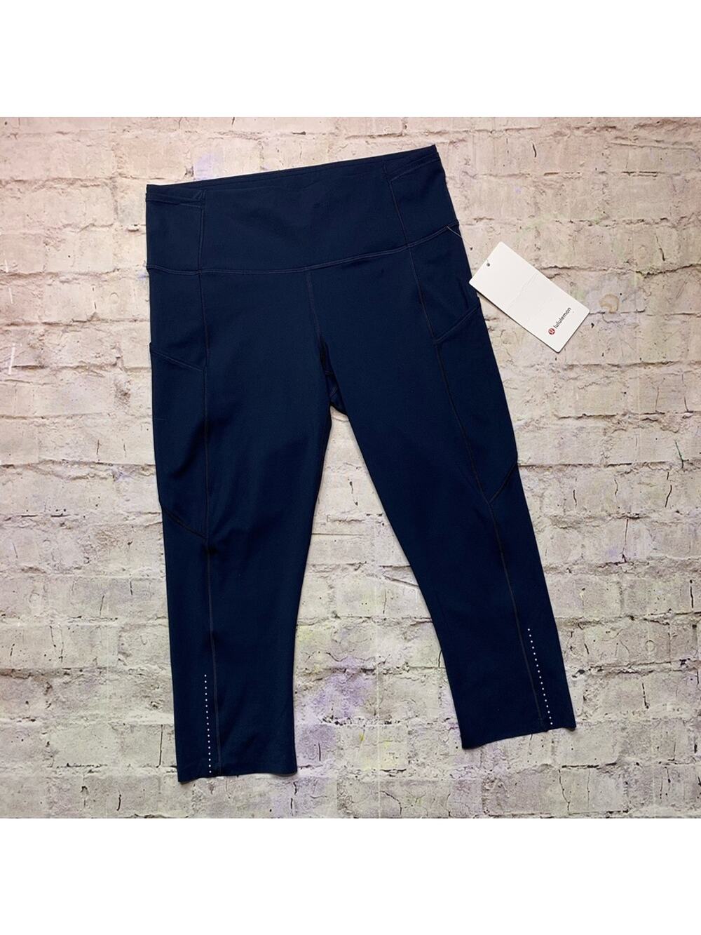 Lululemon Fast and Free Reflective HR Crops in True Navy